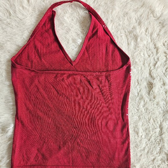 BCBGMAXAZRIA Women's Silk Blend Wine Red Tank Top Size M - Picture 3 of 7